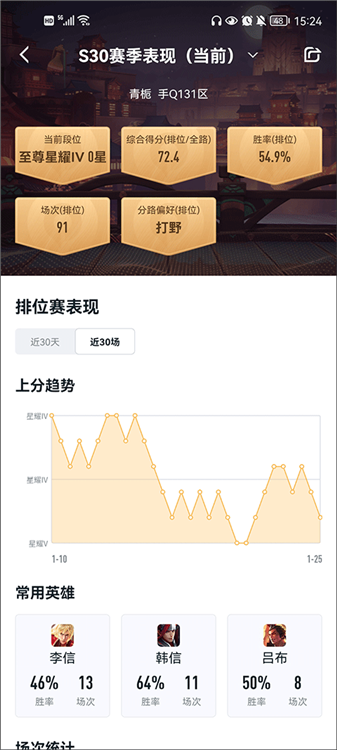 怎么查询英雄战力排行榜和战绩详细数据配图3